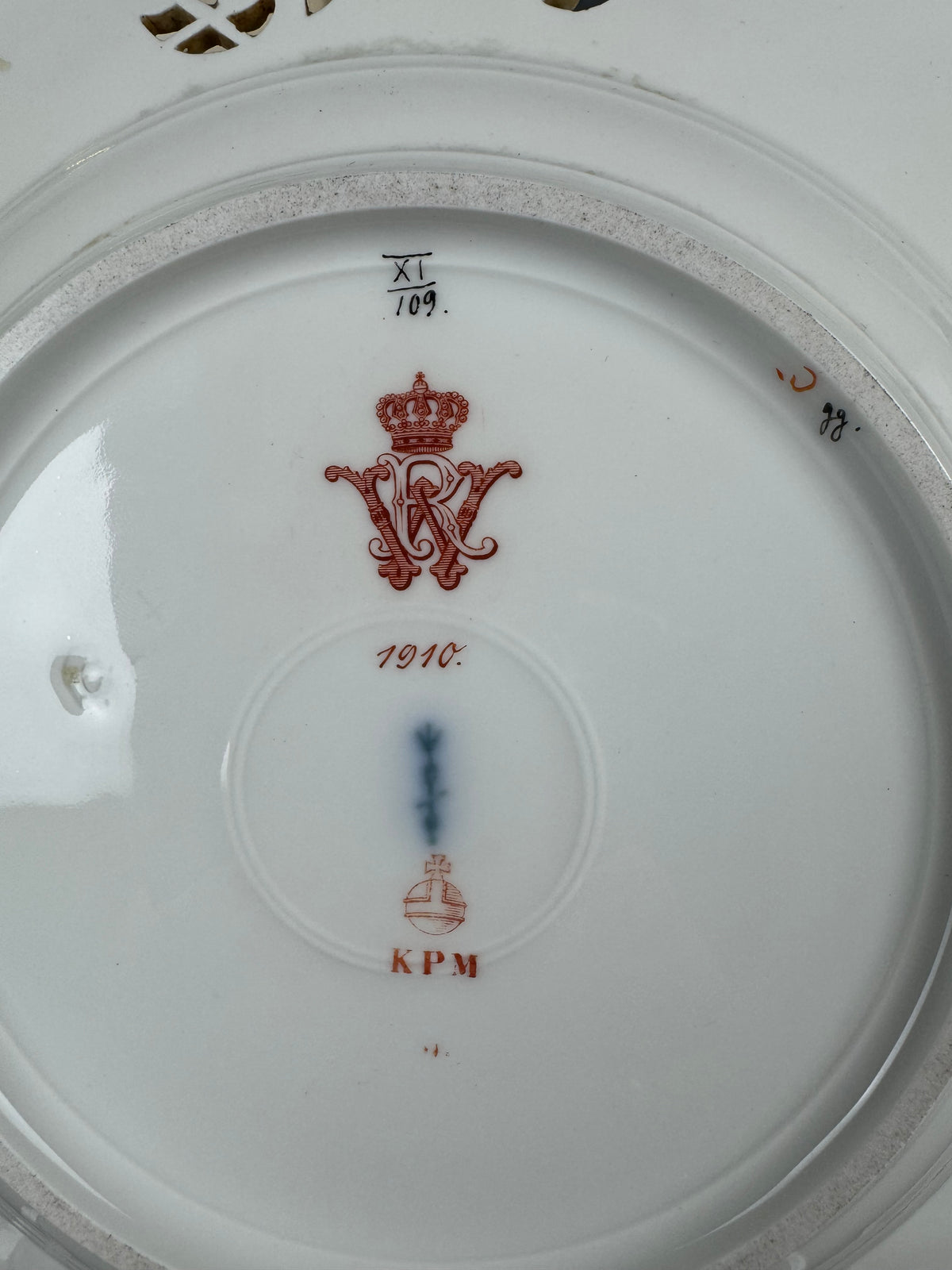 Neuosier Dessertteller, Kaiser Wilhelm II., datiert 1910