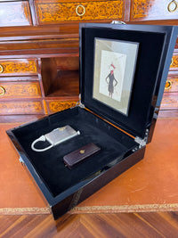 Silbernes Zigarettenetui und Geschenknadel aus dem Besitz von Kronprinz Wilhelm von Preußen mit Kaiserkrone, H. J. Wilm und J. B. Werner Berlin