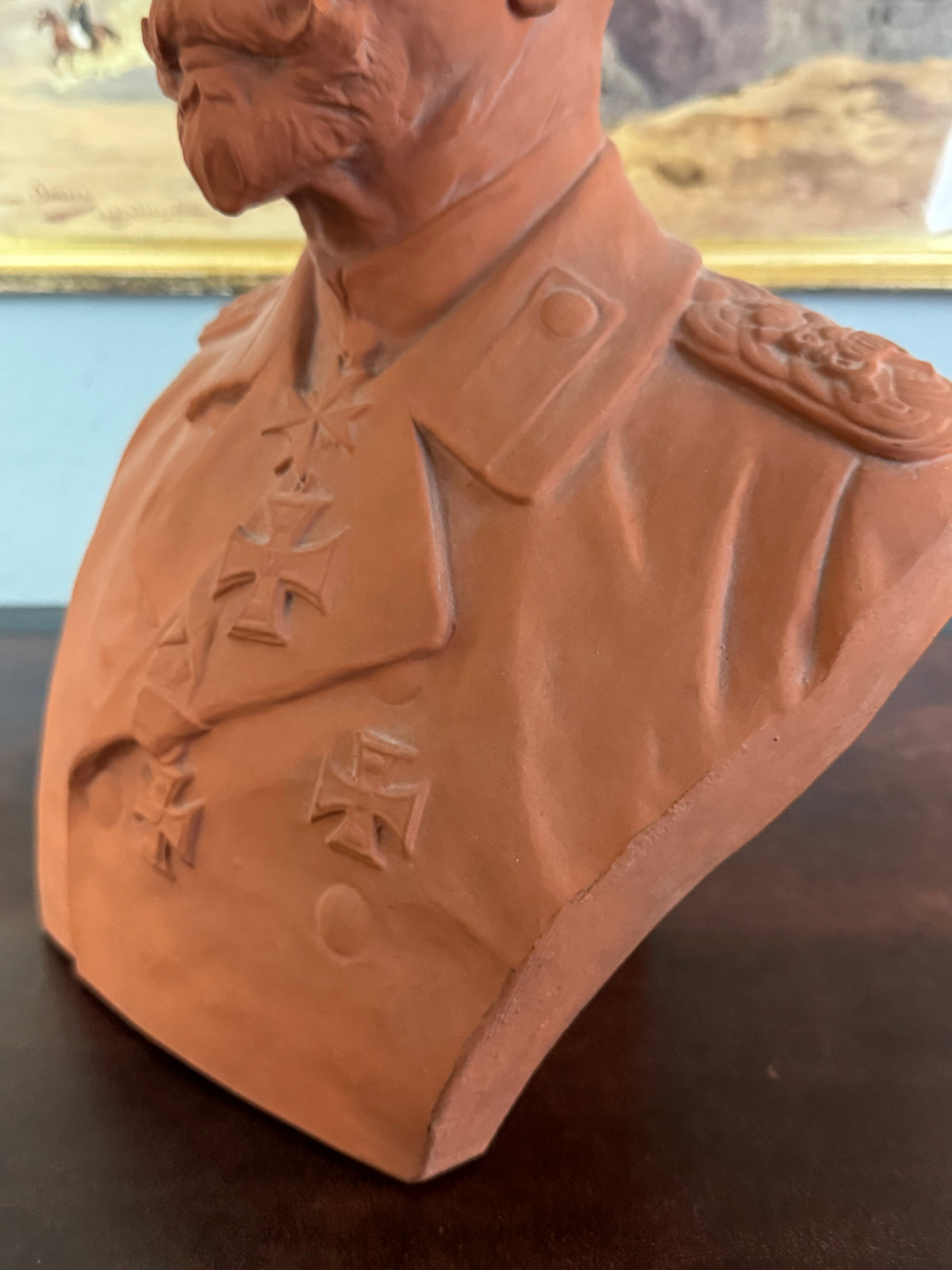 MAX BEZNER Terrakotta-Büste von Kaiser Wilhelm II., Cadinen, datiert 1928
