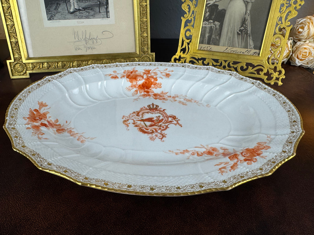 Neuosier Ovale Servierplatte ca. 1902 – Kaiser Wilhelm II., KPM Berlin, kaiserliches Porzellan