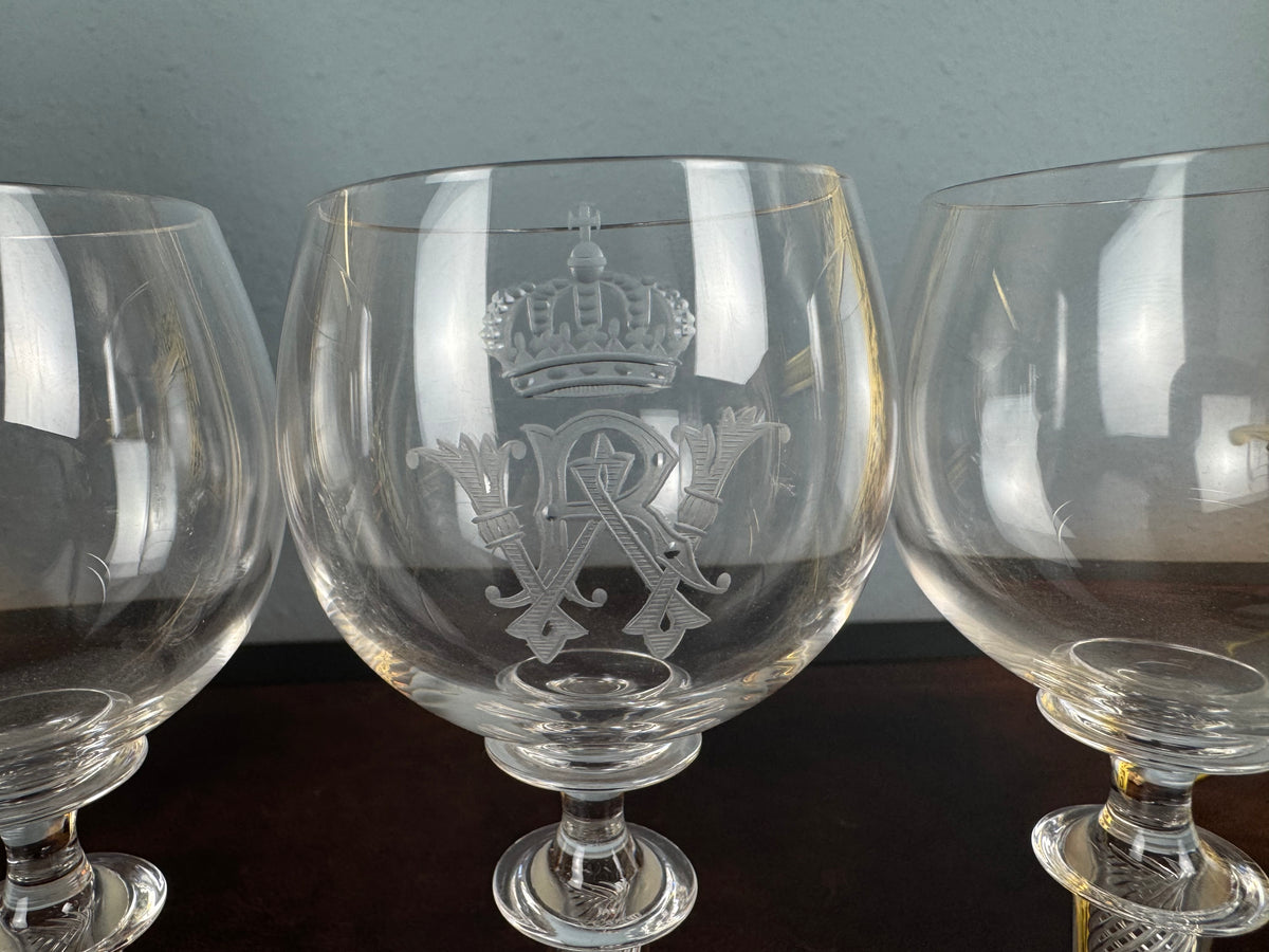 Quatre grands verres à eau, Kaiser Guillaume II, vers 1890