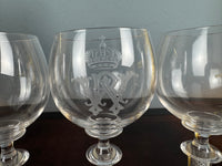 Quatre grands verres à eau, Kaiser Guillaume II, vers 1890