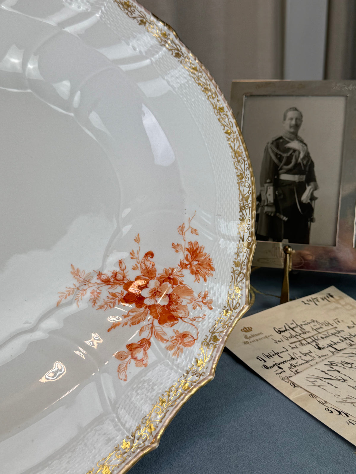 Neuosier Große Servierplatte, Kaiser Wilhelm II, ca. 1900