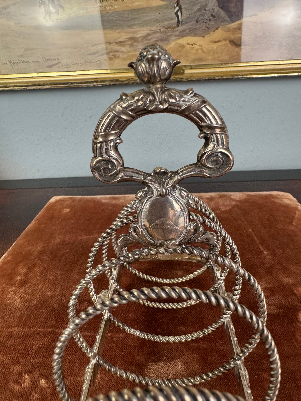 Antikes Toast Rack Kaiser Wilhelm II., Silber von H.J. Wilm Berlin, 1903