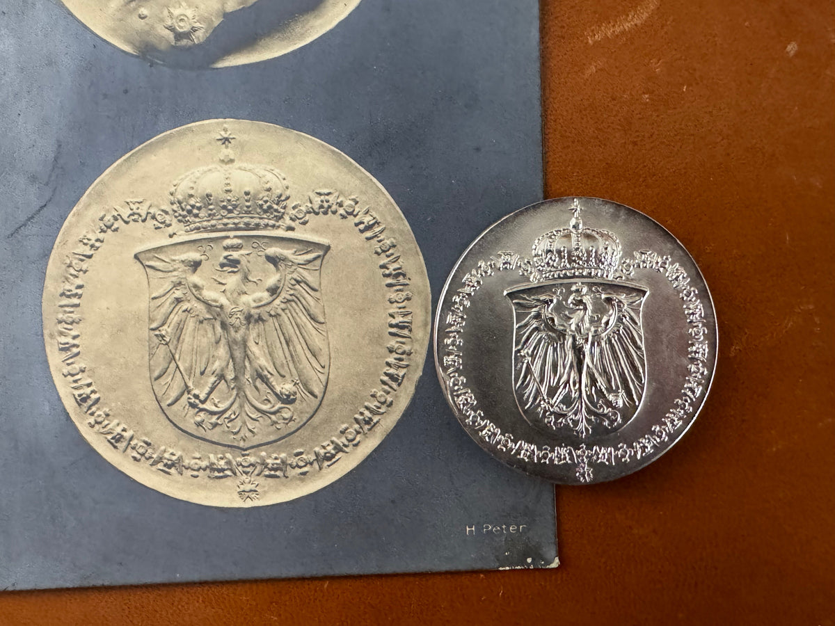 Seltene Porträtmedaille von Prinz Adalbert von Preußen 1915 von Hermann Peter mit originaler Begleitkarte und Etui