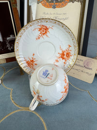 Neuosier Tasse und Untertasse, Kaiser Wilhelm II, datiert 1894 und 1897