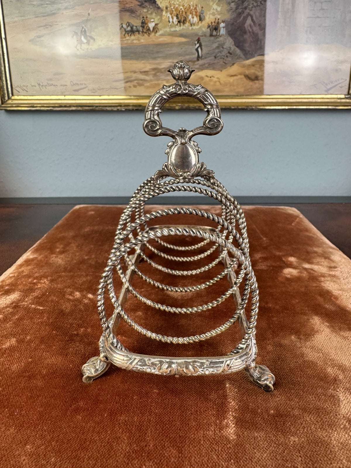 Antikes Toast Rack Kaiser Wilhelm II., Silber von H.J. Wilm Berlin, 1903
