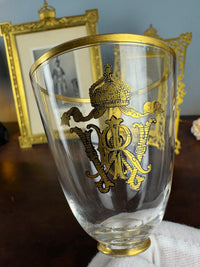 Kaiserliches IRW‑Portweinglas – Goldkrone, Hofmonogramm IRW, ca. 1900, kaiserliche Hofhaltung Wilhelm II.
