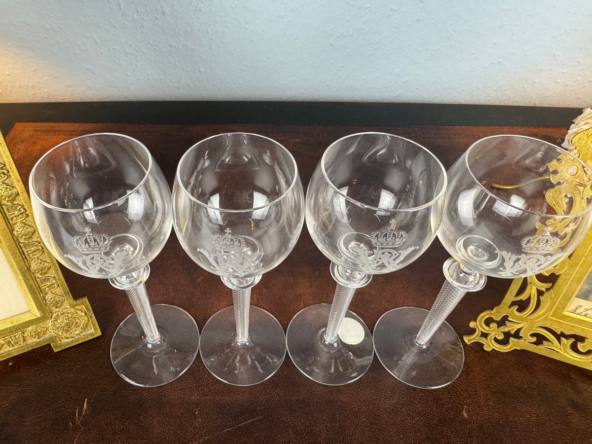 Quatre grands verres à eau, Kaiser Guillaume II, vers 1890