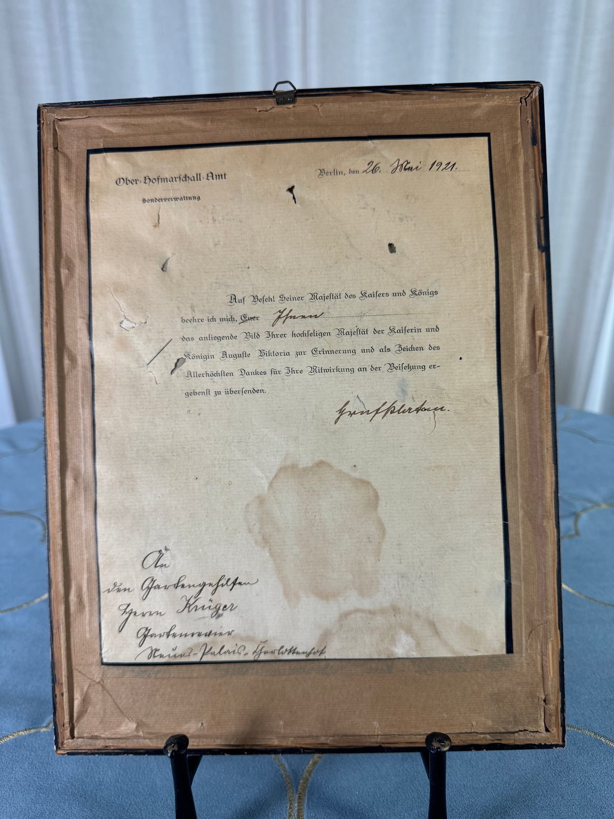Erinnerung zur Beisetzung der Kaiserin Auguste Victoria, 11. April 1921