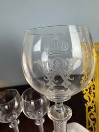 Quatre grands verres à eau, Kaiser Guillaume II, vers 1890