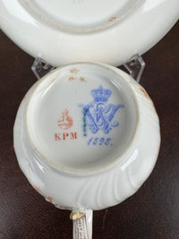 Neuosier Schokoladentasse und Untertasse, Kaiser Wilhelm II., datiert 1898