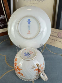Neuosier Tasse und Untertasse, Kaiser Wilhelm II, datiert 1894 und 1897