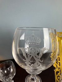 Quatre grands verres à eau, Kaiser Guillaume II, vers 1890