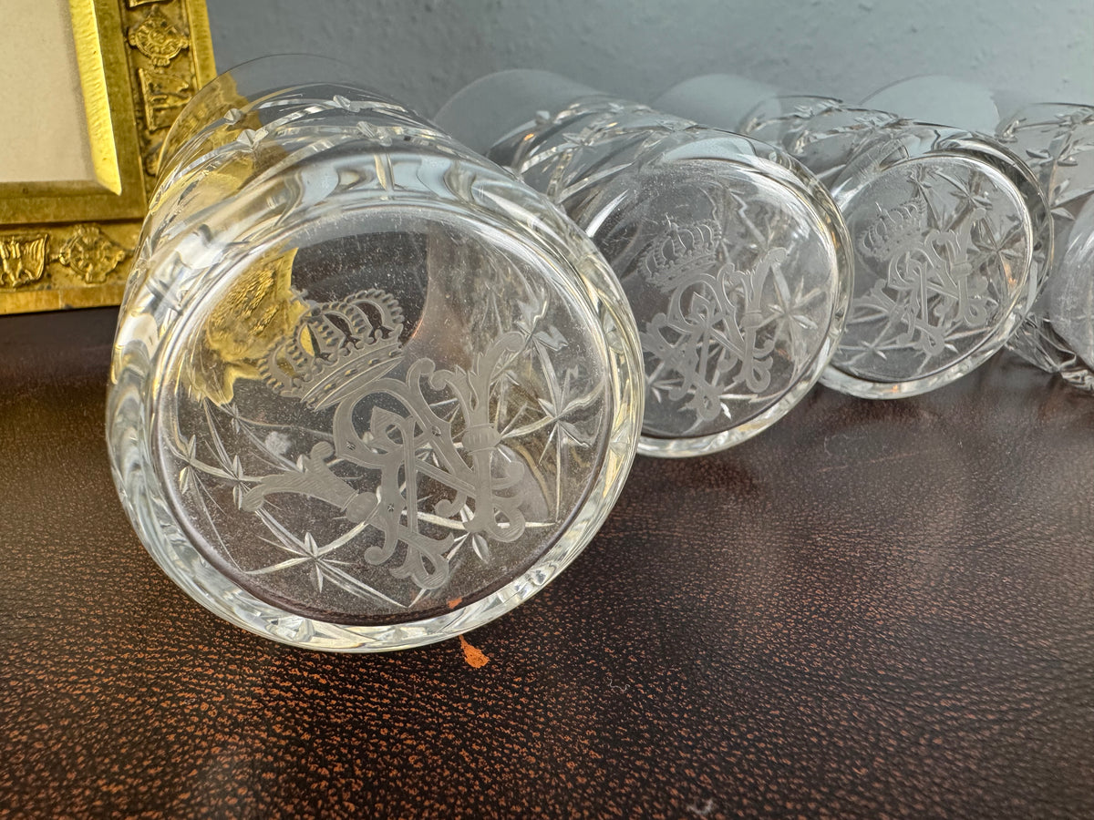 Six grands verres à eau, Guillaume II, vers 1890