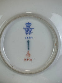Neuosier Tasse und Untertasse, Kaiser Wilhelm II, datiert 1894 und 1897