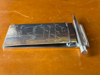 Antiker Silber Notizblockhalter mit Widmungsgravur und Unterschriften von Irene und Heinrich von Preußen