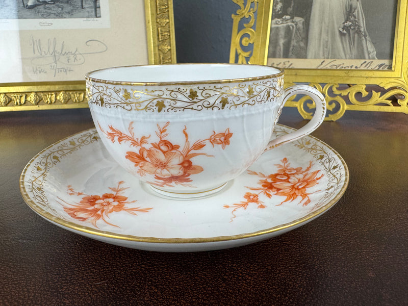 Neuosier Tasse und Untertasse 1894 & 1895 – Kaiser Wilhelm II., KPM Berlin, kaiserliches Porzellan