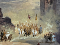 Historisches Aquarell von Friedrich Perlberg – Jerusalem während der Orientreise des Kaiserpaares