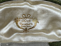 Originale goldene Manschettenknöpfe Kaiser Wilhelm II. mit Monogramm W II, Kaiserkrone, Brillanten und datiertem Originaletui von 1908.