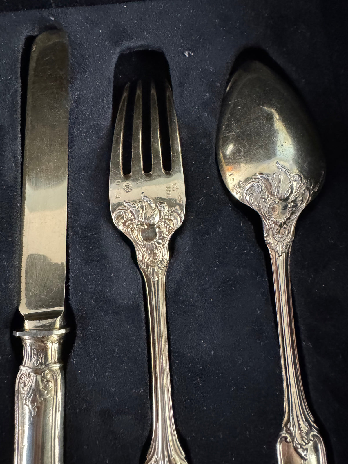 Vergoldetes Silber-Besteck, Rokoko Service, Kaiser Wilhelm II