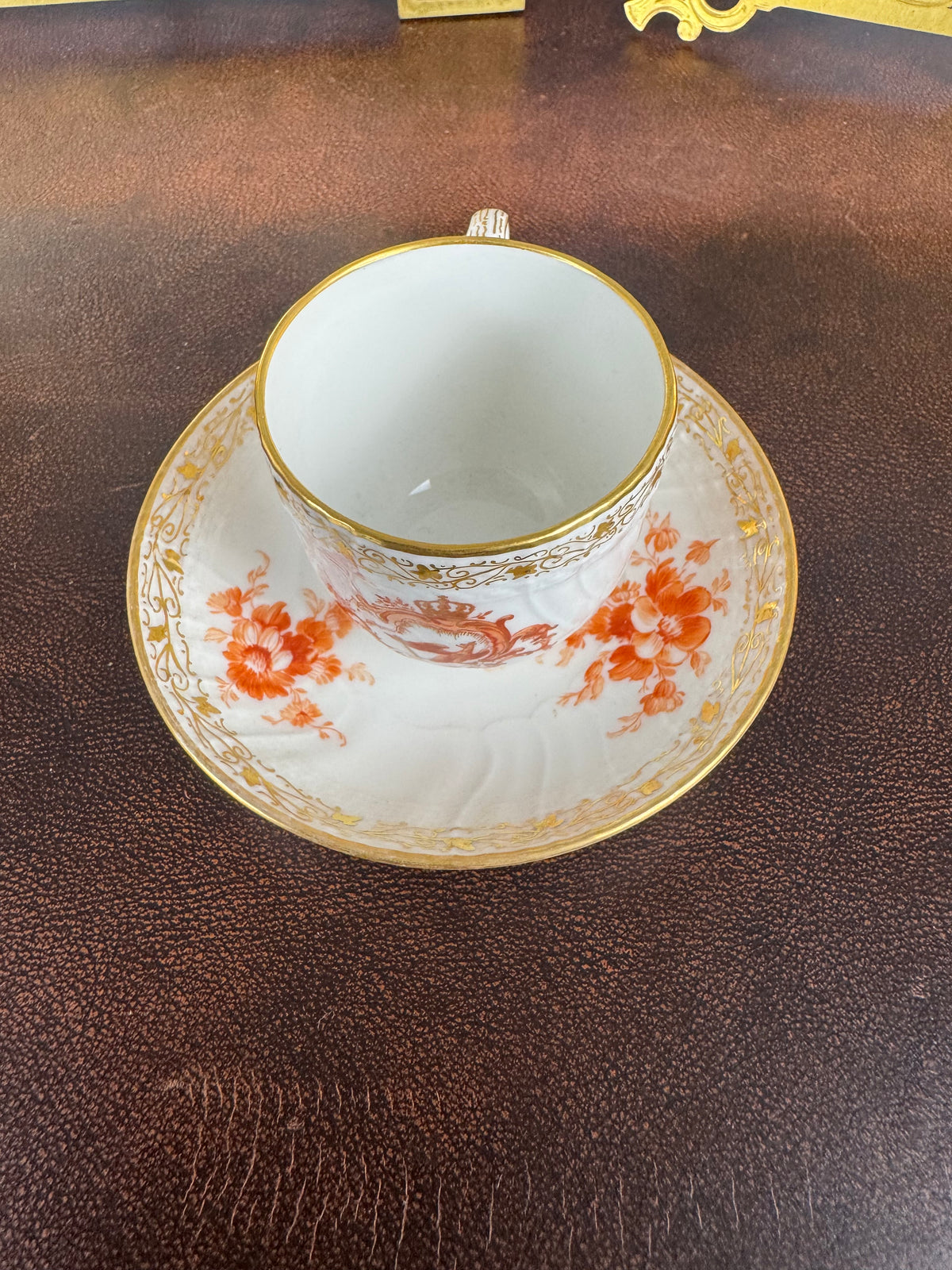 Neuosier Mokkatasse und Untertasse, Kaiser Wilhelm II., datiert 1908 und 1913