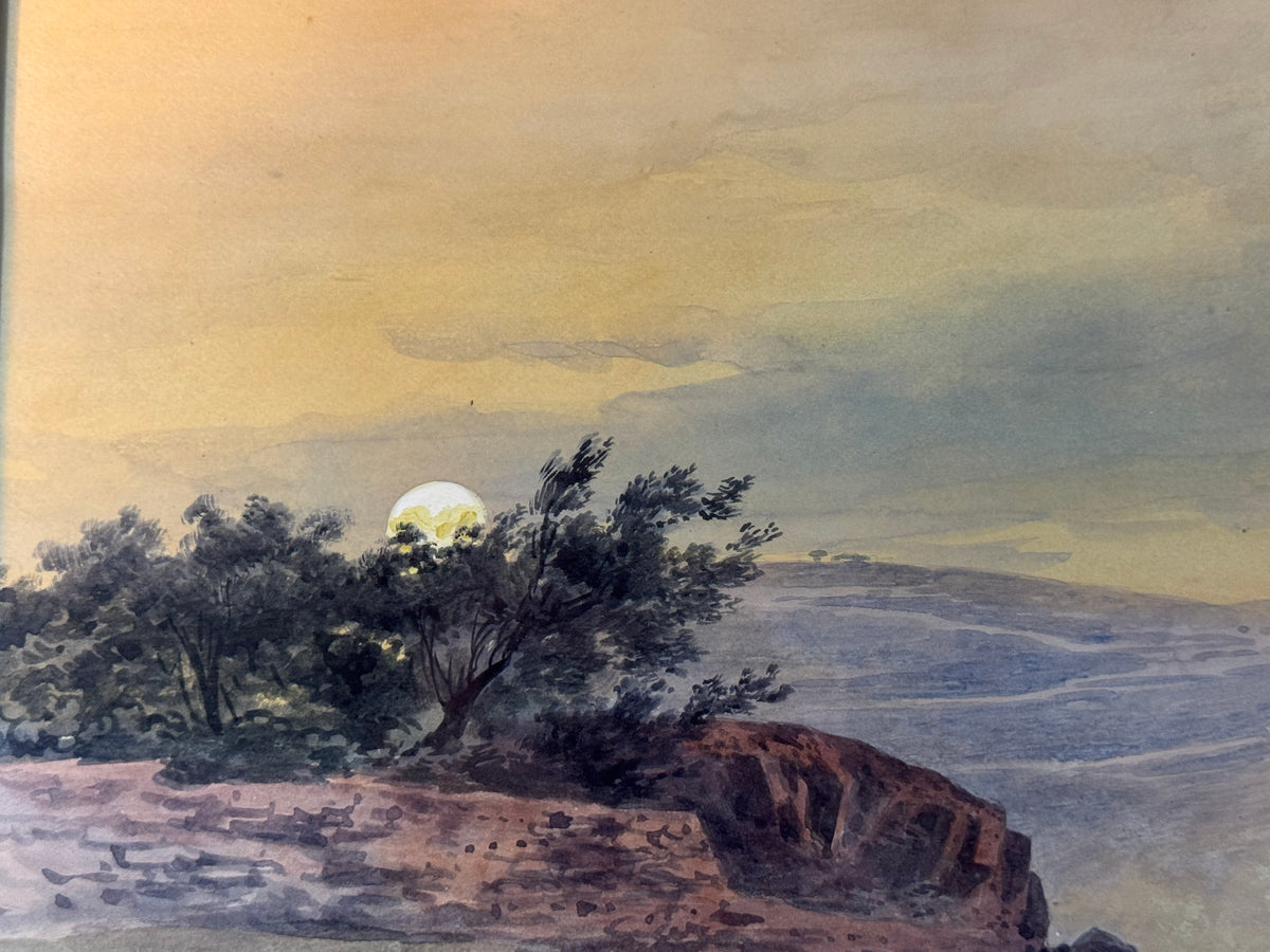 Historisches Aquarell von Friedrich Perlberg – Jerusalem während der Orientreise des Kaiserpaares