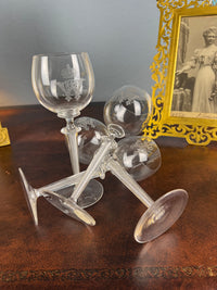 Quatre grands verres à eau, Kaiser Guillaume II, vers 1890