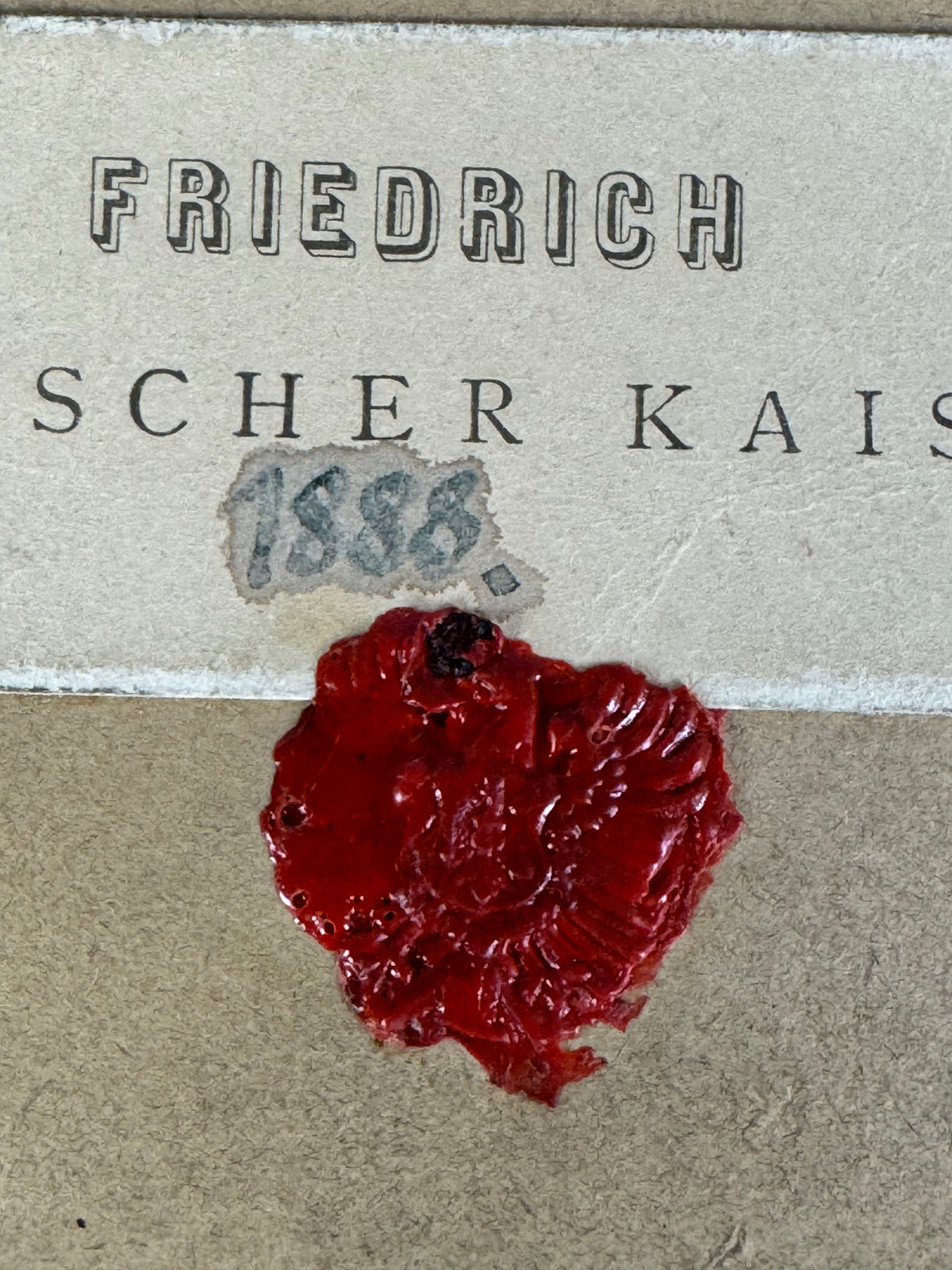 Geschenkrahmen mit einem Portrait von Kaiser Friedrich III., 1888