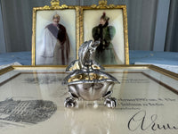 SY & WAGNER Silbernes Salzgefäß, Prinz Wilhelm, Kaiser Wilhelm II, ca. 1880