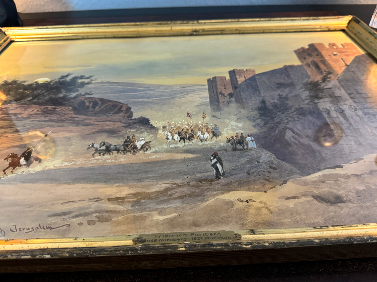 Palästina-Reise Kaiser Wilhelms II. – Friedrich Perlbergs Jerusalem-Aquarell