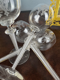 Quatre grands verres à eau, Kaiser Guillaume II, vers 1890