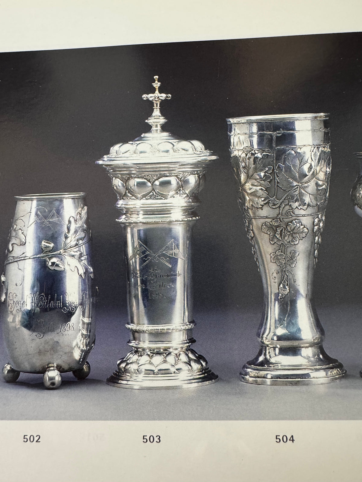 Kaiserliche Segeltrophäe 1898 – Silberpokal von Kaiser Wilhelm II für die Yacht Iduna, Kiel–Travemünde, Lazarus Posen