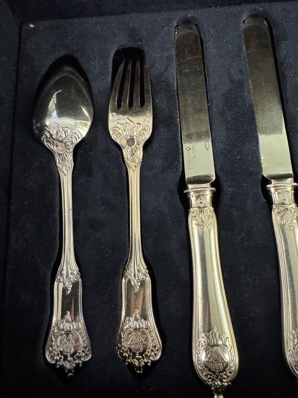 Vergoldetes Silber-Besteck, Rokoko Service, Kaiser Wilhelm II