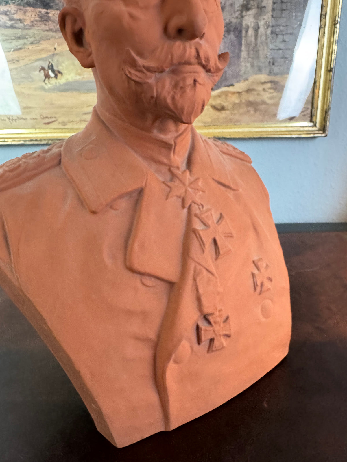 MAX BEZNER Terrakotta-Büste von Kaiser Wilhelm II., Cadinen, datiert 1928