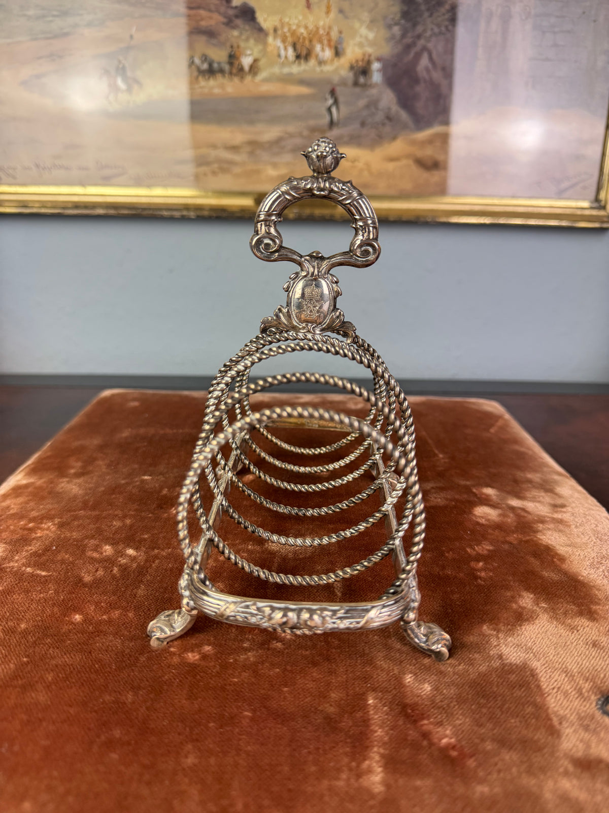 Antikes Toast Rack Kaiser Wilhelm II., Silber von H.J. Wilm Berlin, 1903
