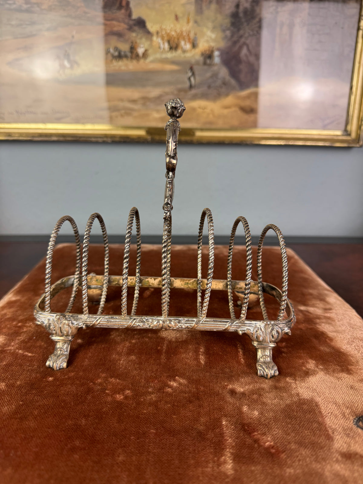 Antikes Toast Rack Kaiser Wilhelm II., Silber von H.J. Wilm Berlin, 1903